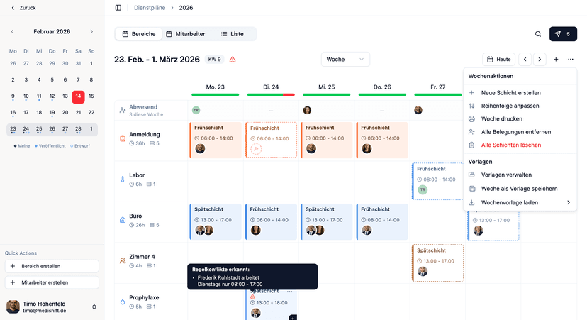 medishift Dashboard