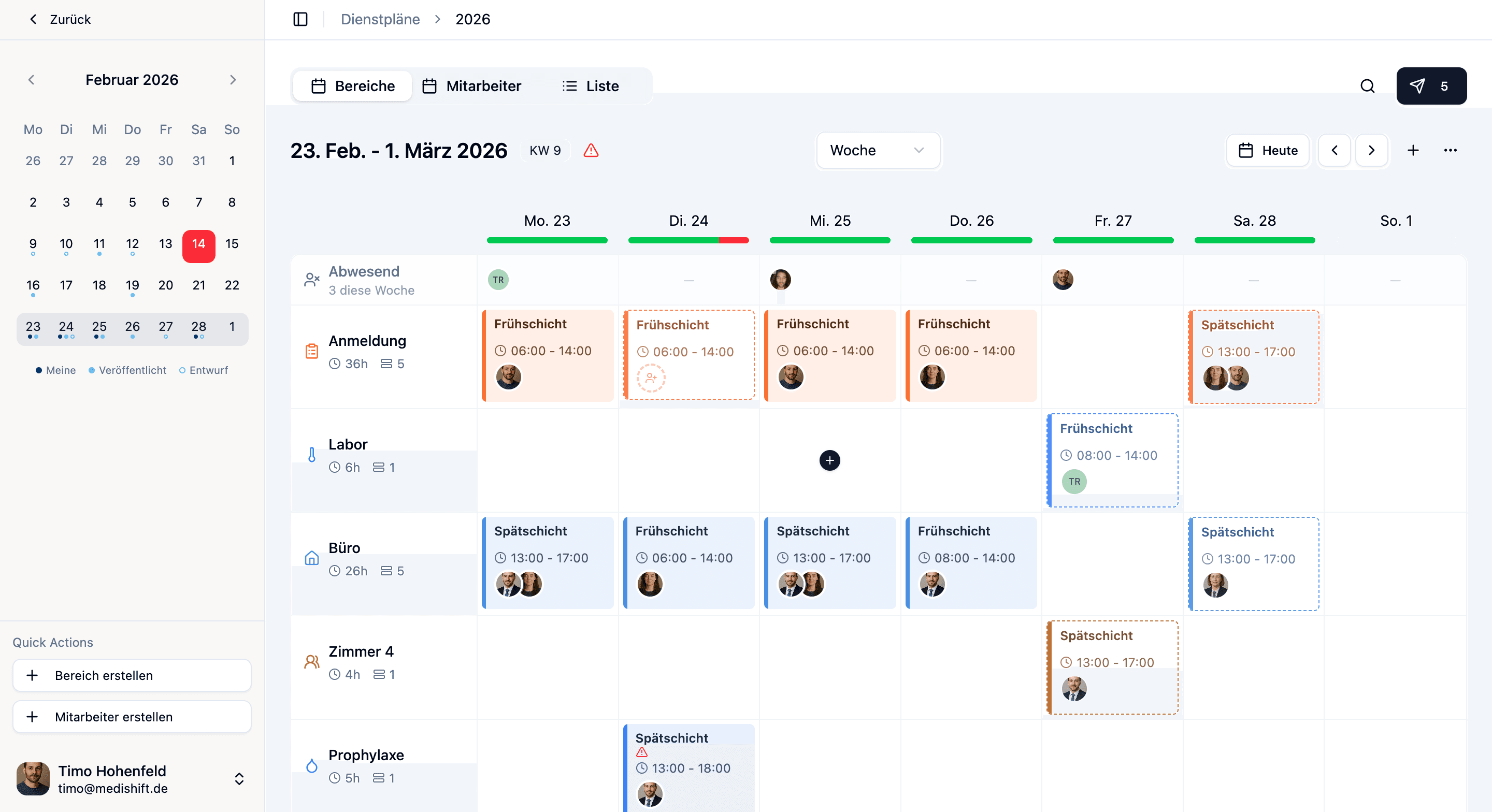 Dienstplan Software - Schichtplanung im Browser