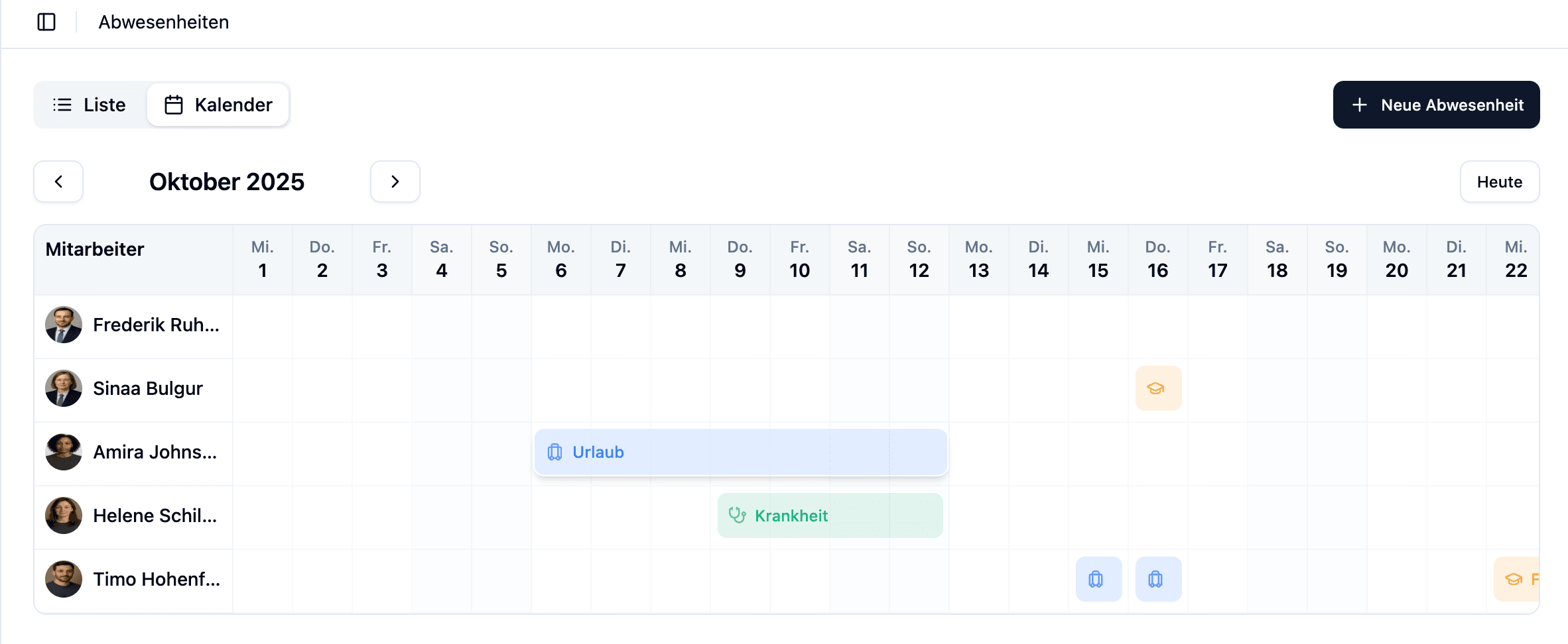 Urlaubsplaner Praxis - Vacation Planning