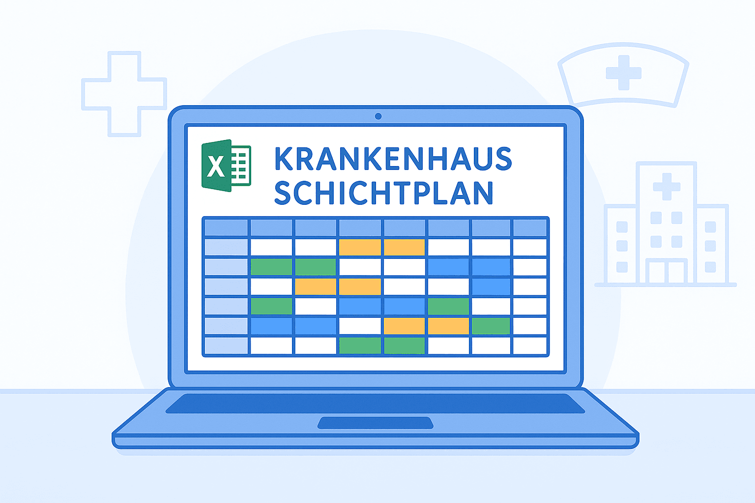 Schichtplan Krankenhaus - Excel Vorlage für 24/7 Personalplanung